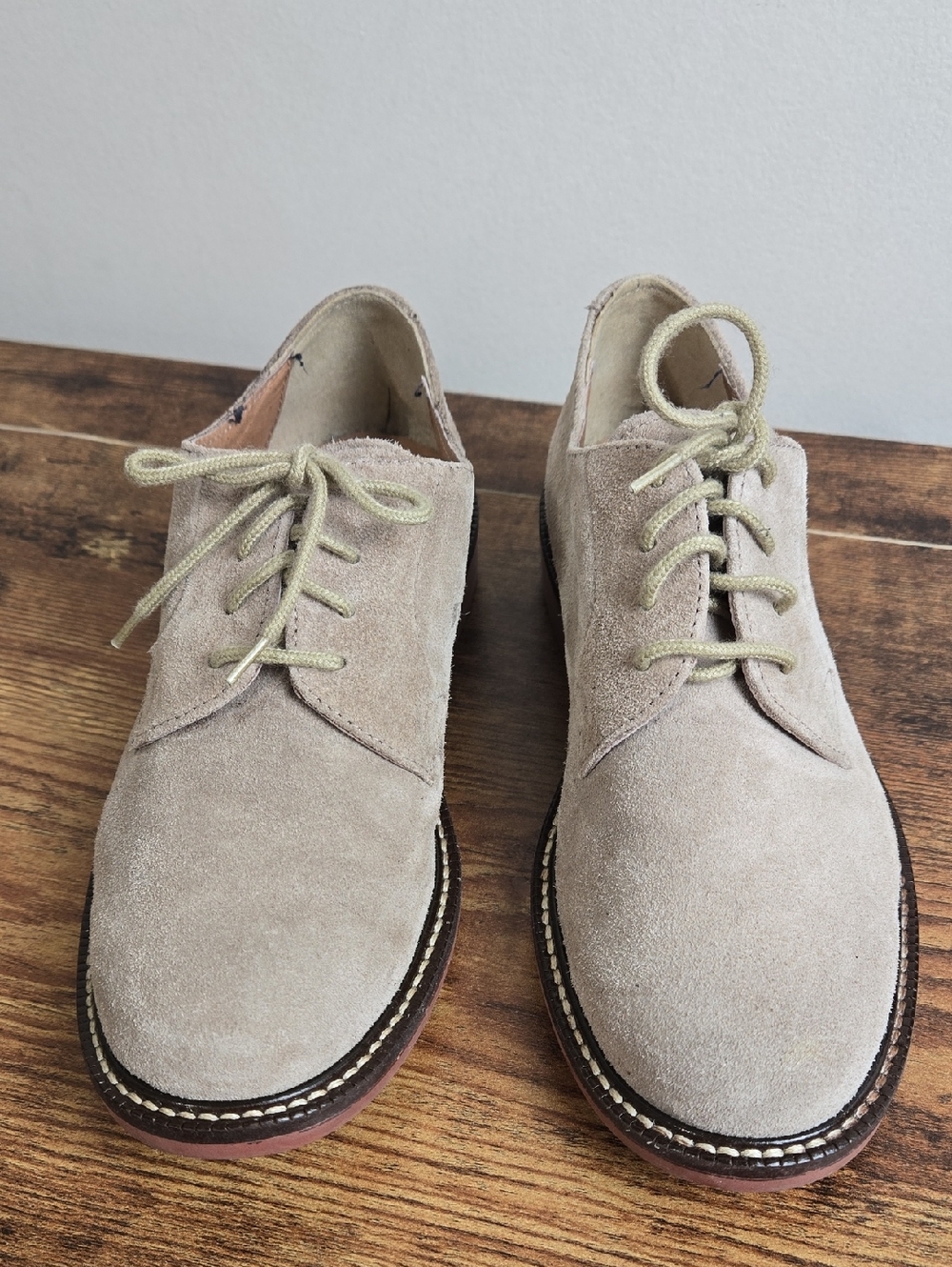J.Crew Crewcuts Suede Oxford Lace-up Dress Boys Shoes Sz 2 Preppy Classic